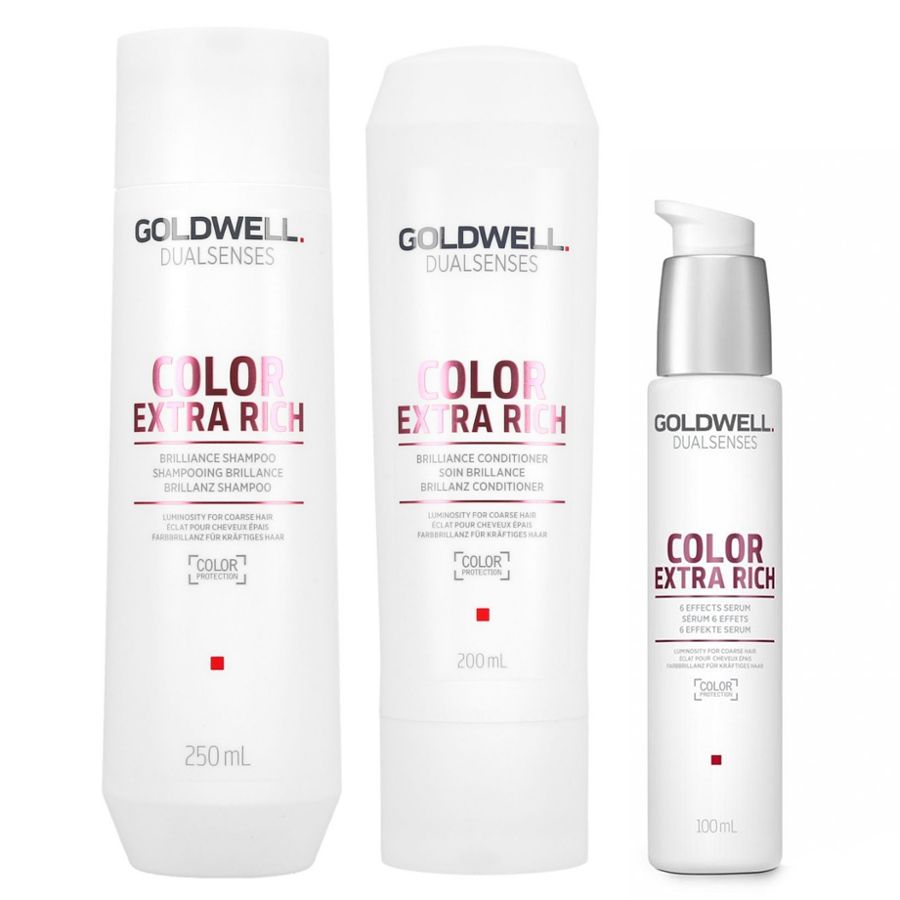 Dầu gội + Dầu xả + Huyết thanh Goldwell Colour rich dưỡng tóc nhuộm 250ml