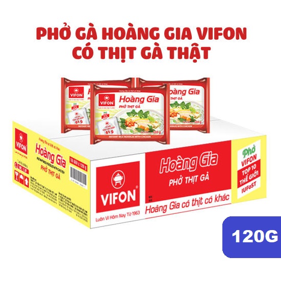 Phở thịt gà hoàng gia vifon 120g - có gói thịt gà thật 61g