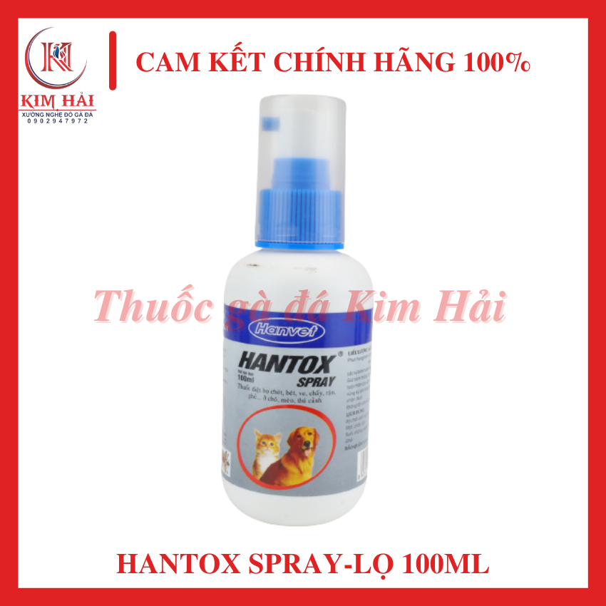 Hantox spray-chai 100ml-xịt ve,rận,bọ chét cho chó,mèo-hiệu quả nhanh-dứt điểm.