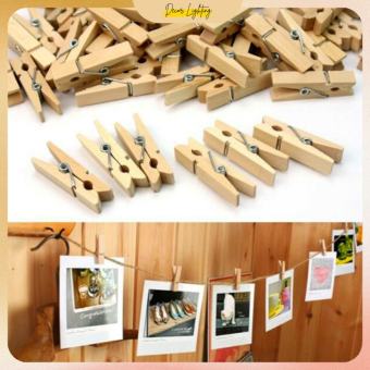 Kẹp gỗ treo ảnh, trang trí khung lưới