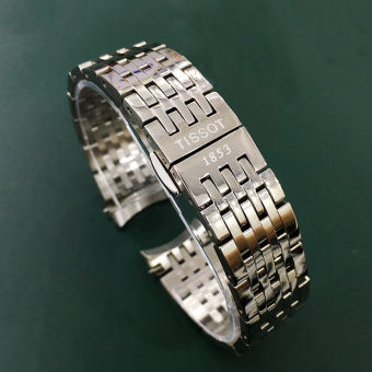 Dây đồng hồ kim loại mắt đúc Tissot 1853 size 19,20mm (Trắng, Demi Vàng)