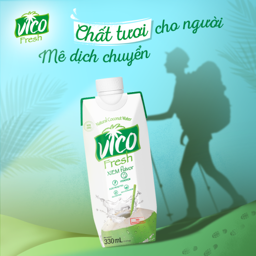 Nước dừa xiêm VICO FRESH (330ml/hộp) - Nước dừa tươi ngon từ xứ dừa Bến Tre
