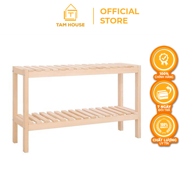 [VOUCHER FREESHIP 50K] Kệ gỗ tab đầu giường 2 tầng tự lắp ráp Tâm House KT001 - gỗ thông tự nhiên