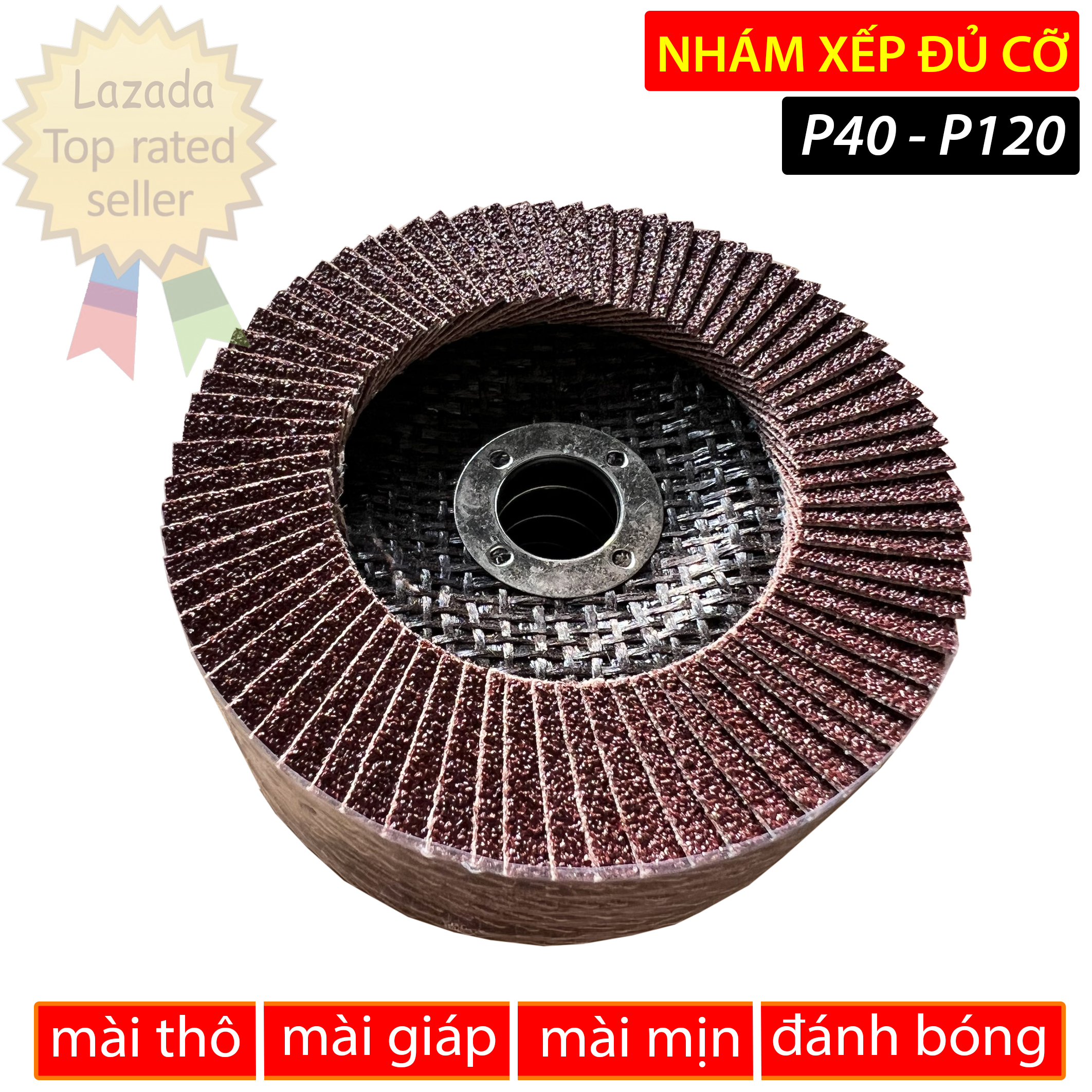 5 xếp nhám gắn máy mài máy cắt - Đĩa chà nhám gỗ, nhám tường độ nhám 40-150