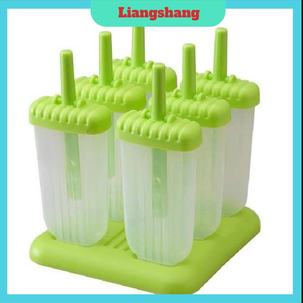Khuôn làm kem 6 cây có nắp