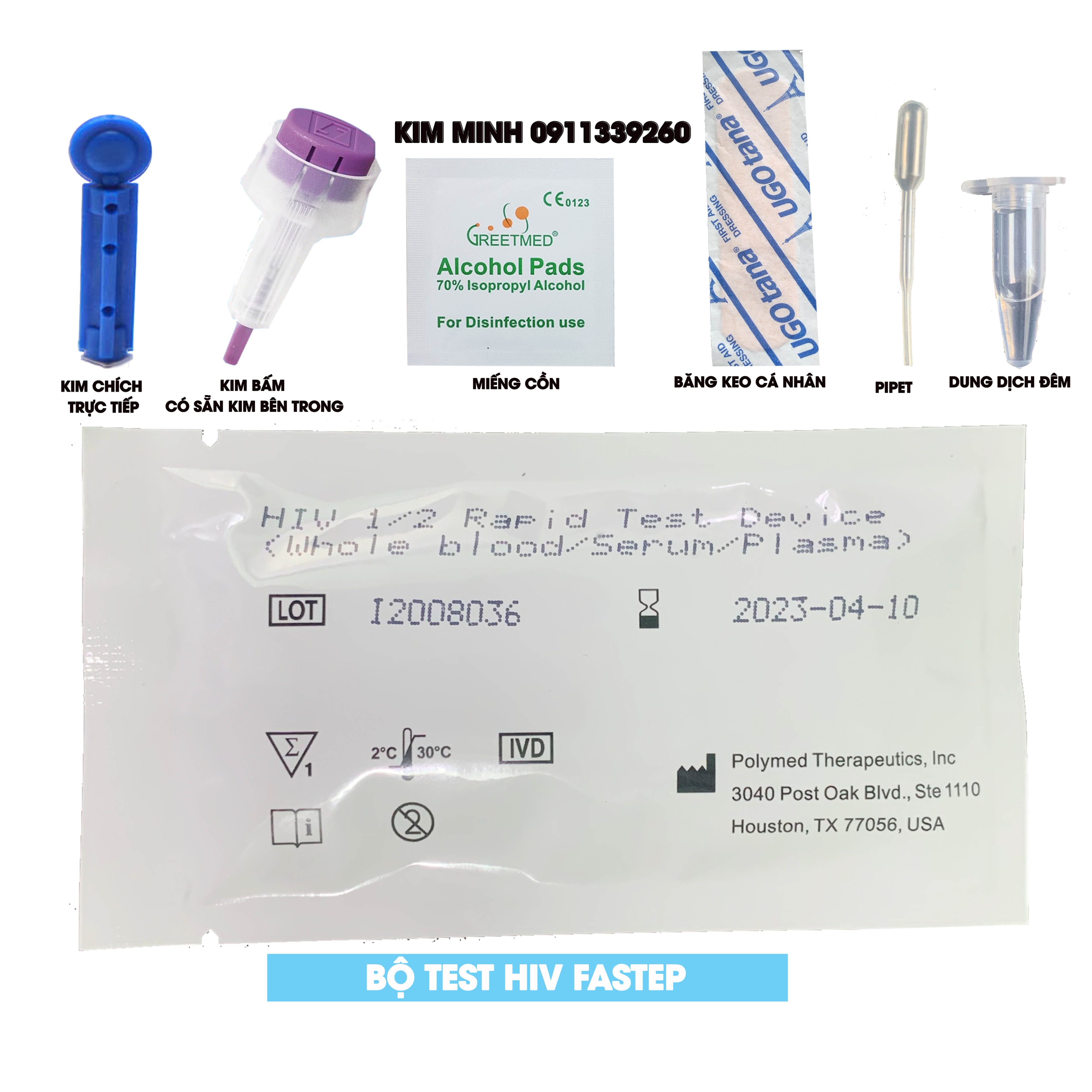 Que thử HIV tại nhà Fastep USA