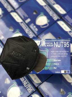 Hộp 20 cái đủ màu Khẩu trang Nut95 N95 Y tế 5 lớp Chống dịch kháng khuẩn chất lượng NUT95 N95 - Khẩu trang 5 lớp an toàn N95 Safety First Healthcare 4D- 10 túi-20 cái