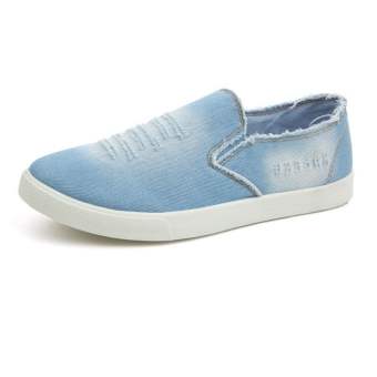 Giày Lười Vải Jean Sước Màu xanh Nhạt A61