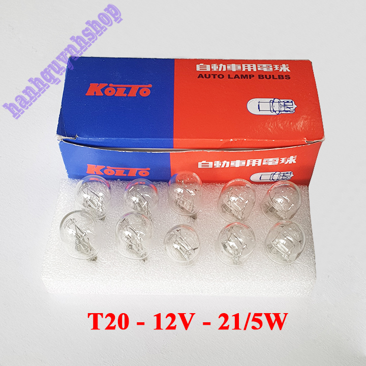 10 bóng đèn phanh đèn hậu ô tô t20 2 tóc chân cắm 12v 21/5w