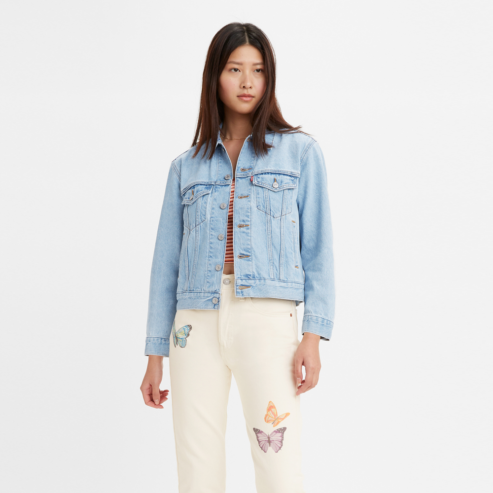 levi pink denim jacket