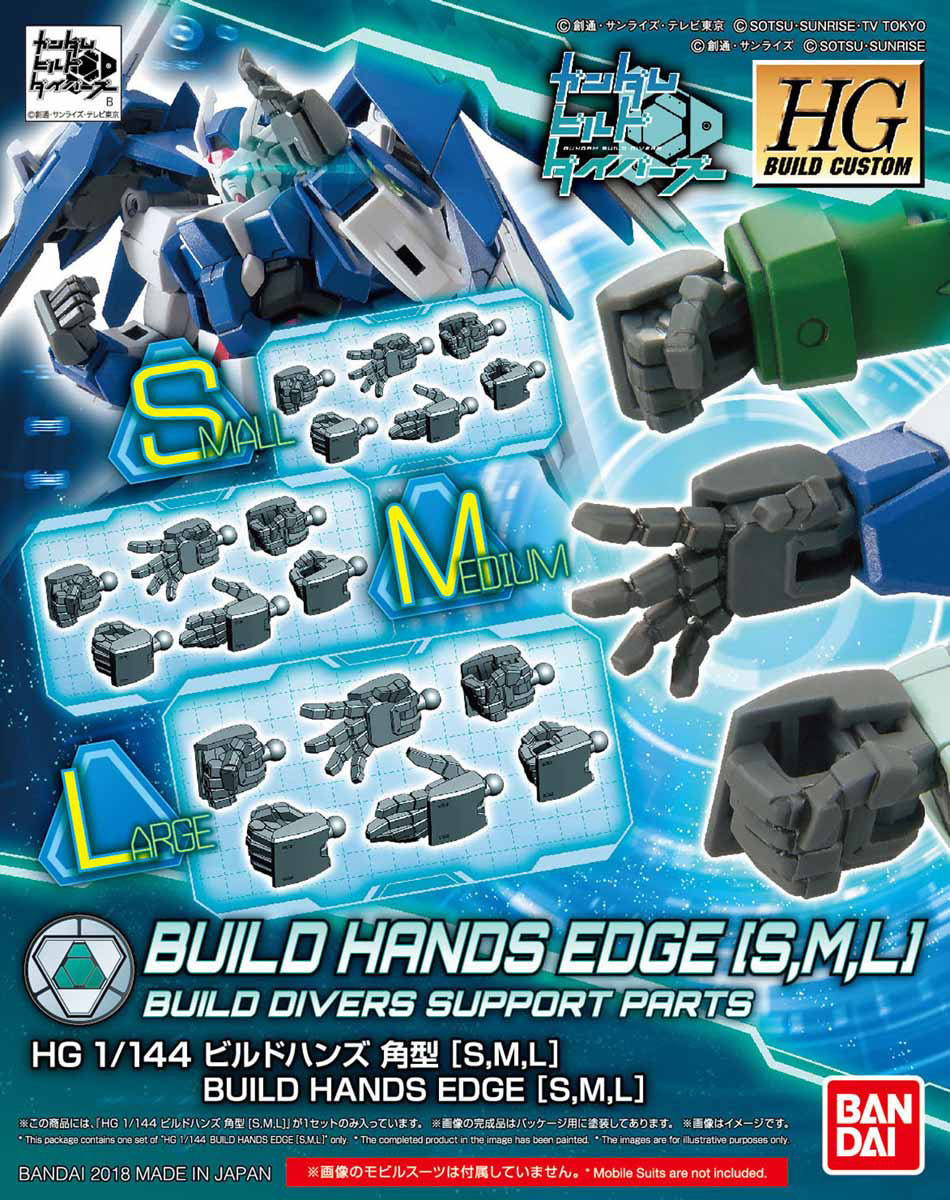 Mô hình phụ kiện gundam bandai hg 043 build hands edge 1/144 bc build divers