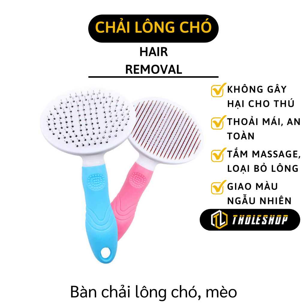 Lược chải lông chó - Bàn chải lông mèo chất lượng tốt - Lược chải lông thú cưng có nút bấm lấy lông - Lược làm sạch lông chó, mèo