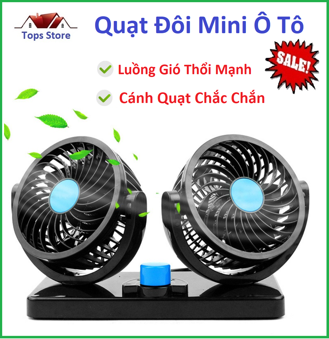 Quạt máy đôi mini 12v trên ô tô, xe hơi - quạt đôi ô tô, quạt làm mát không khí, quạt mini, quạt điều hòa, quạt điện, quạt thông gió - cắm tẩu sạc hoặc usb , tiện ích, cao cấp.