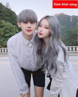 Kem nhuộm tóc màu Xám Khói Sáng – Blinkhair, tặng kèm trợ nhuộm và gang tay