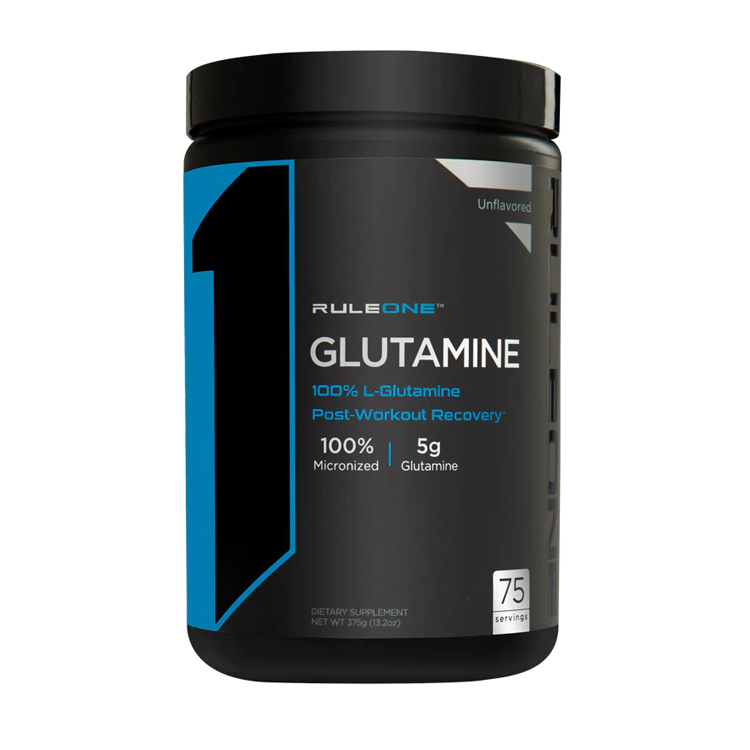 Hỗ trợ phục hồi cơ bắp Rule 1 Glutamine Unflavor 375g (75 lần dùng)