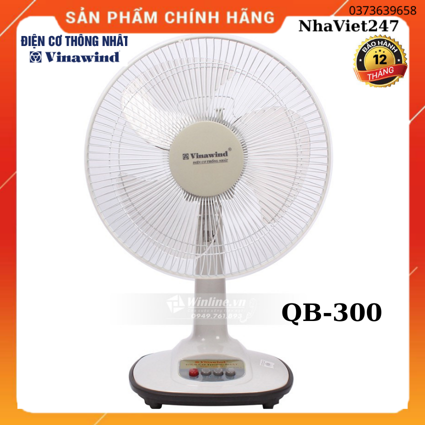 Quạt bàn vinawind QB-300-Điện Cơ Thống Nhất -Sải cánh 30cm-quạt cá nhân,nhỏ ngọn,chắc chăn-bền đẹp,gió tự nhiên-êm ái,chính hãng ,giá rẻ,bảo hành 12 tháng