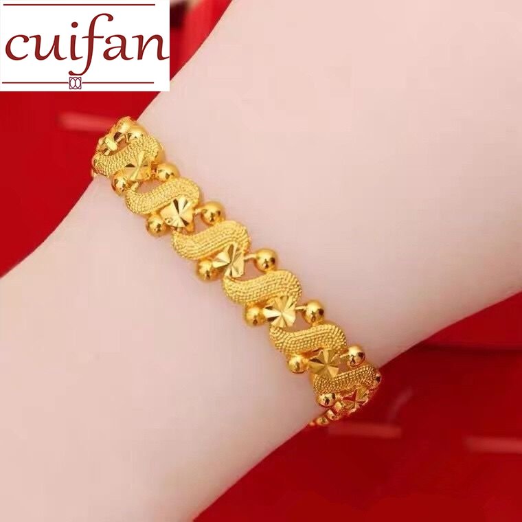 Shop Rubans 24K Gold Plated Handcrafted Bracelet With Pearls And Golden  Beads Online at Rubans