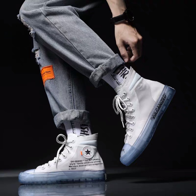 OFF-WHITE x Converse Chuck Taylor (162204C) - On feet (Left)