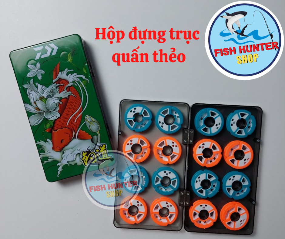 Hộp đựng trục quấn thẻo câu đài 16 trục/ Hộp đựng trục câu đài hình cá chép