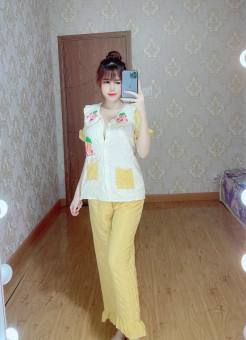 Đồ bộ pijama lụa latin cao cấp hàng thiết kế cao cấp cam kết y hình xưởng tự chụp bán lẻ giá sỉ - Đồ bộ mặc nhà size 45 đến 63 ký