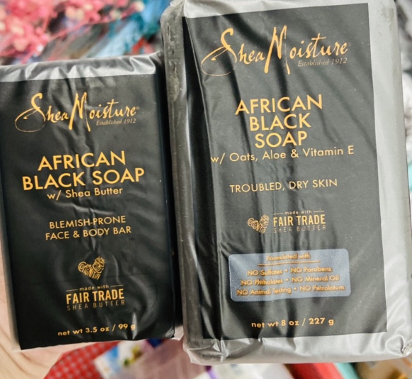 Xà phòng đen shea moisture african black soap giảm mụn lưng
