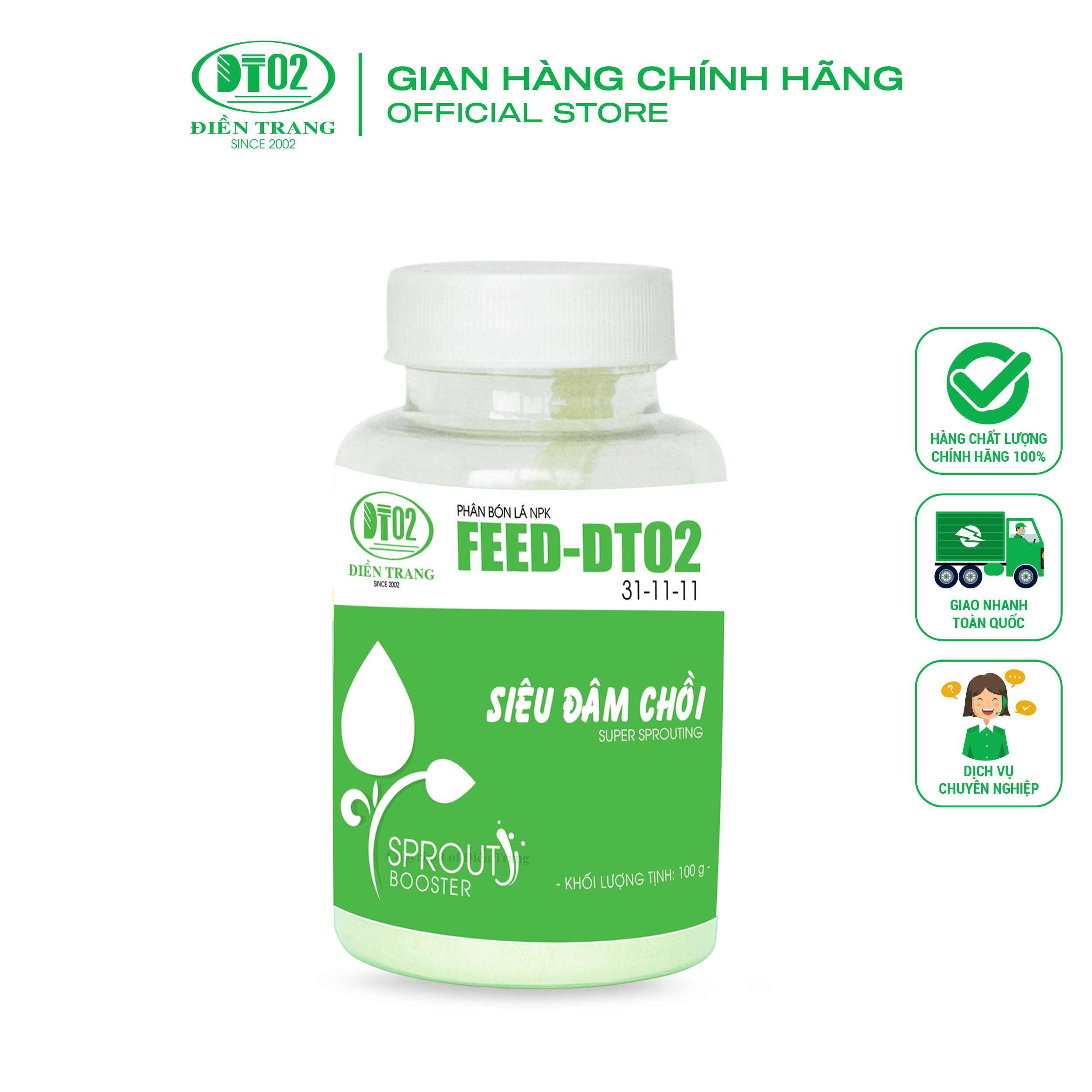 Phân bón vi lượng feed - dt02 chồi lá 100gr