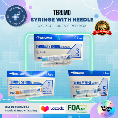 Terumo Syringe with Needle, Luer Lock Tip, Sterile, Non-Pyrogenic
