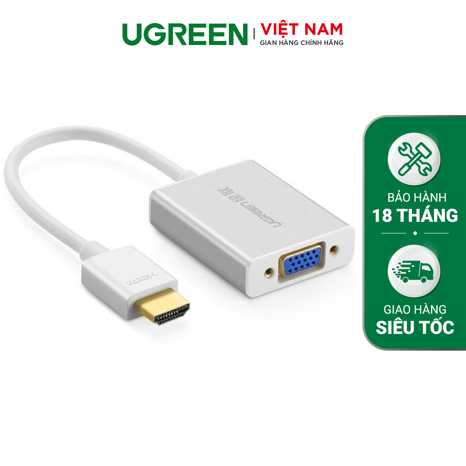 Bộ chuyển đổi HDMI sang VGA UGREEN MM102 Không có Audio