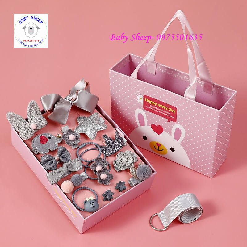 Sét Kẹp Tóc 18 Món Siêu Dễ Thương Cho Bé Gái