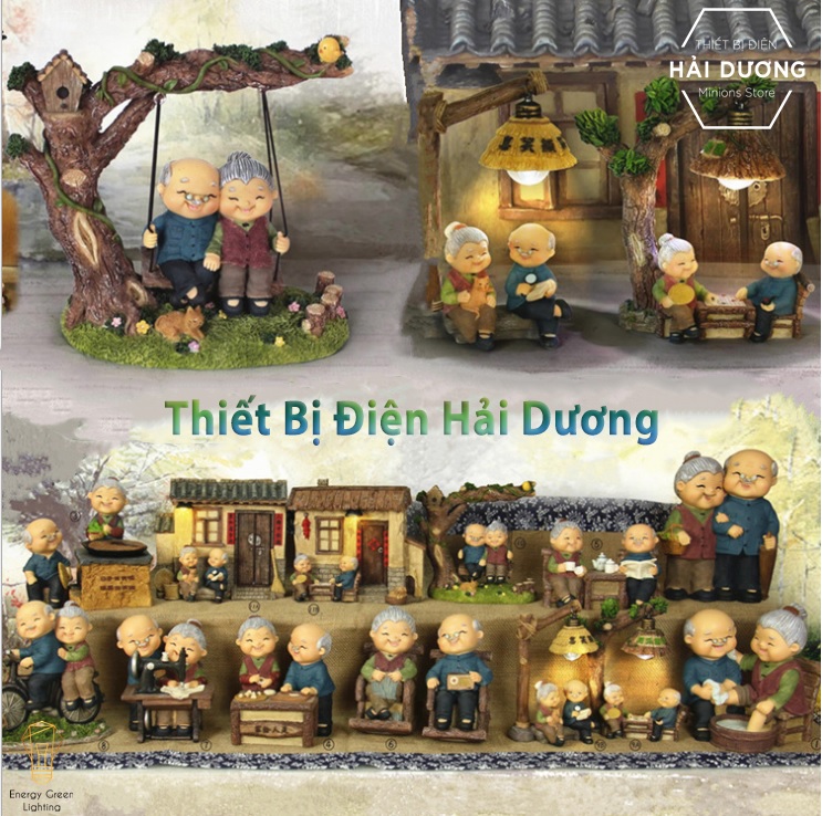 { Nhiều Mẫu } Đèn ngủ trang trí - Mô Hình Ông Bà - Quà tặng ý nghĩa - trang trí căn phòng vintage siêu dễ thương tiết kiệm giá rẻ - Có Video