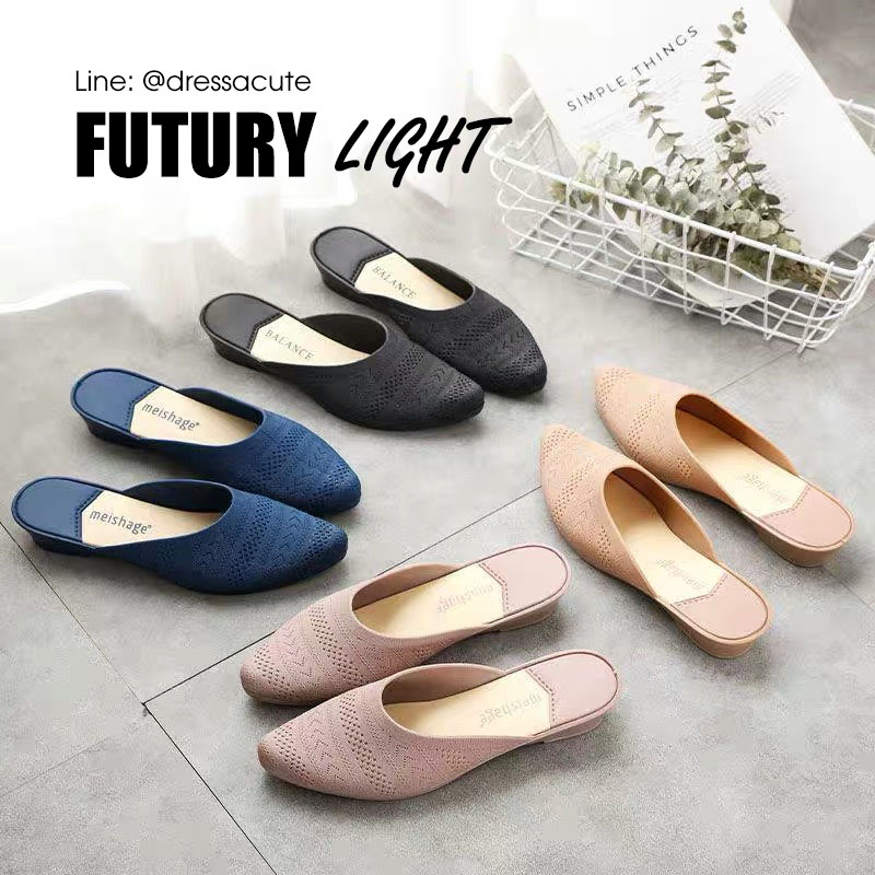 ลองดูภาพสินค้า [No.3302] FUTURY Light ® ❤️ รองเท้าซิลิโคน ทรงแหลม แบบเปิดส้น รองเท้ายางนิ่ม รองเท้าแตะหัวแหลม