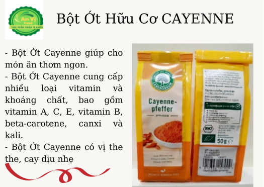 Bột Ớt Cayenne Hữu Cơ