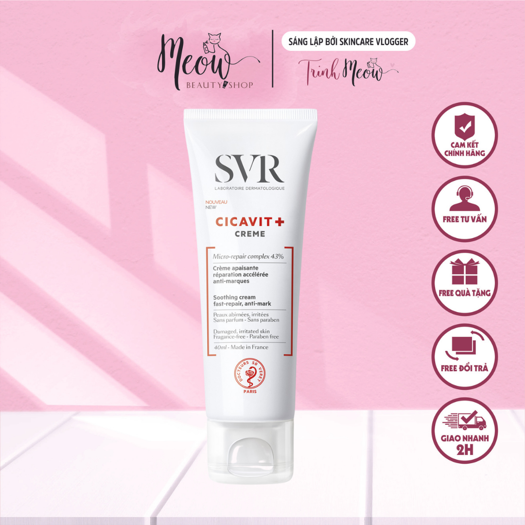 Svr - kem dưỡng làm dịu phục hồi da svr cicavit+ crème 40ml