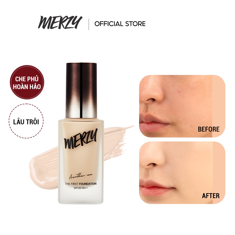 Kem nền che phủ hoàn hảo, giữ lớp nền lâu trôi Merzy The First Foundation SPF 20/PA++ 30ml ( Chính Hãng )
