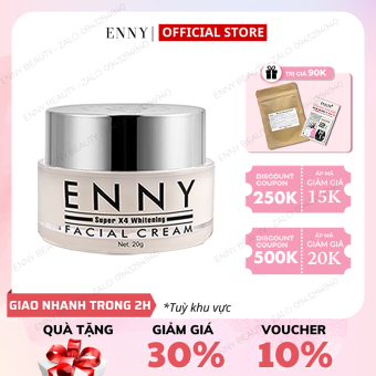 Kem Face X4 ENNY Dưỡng Trắng Da Trị Thâm Da Mix Nhuỵ Hoa Nghệ Tây Chính Hãng - Tặng Bột Thảo Mộc Hoặc Sữa Rữa Mặt Barbie 40 Gram