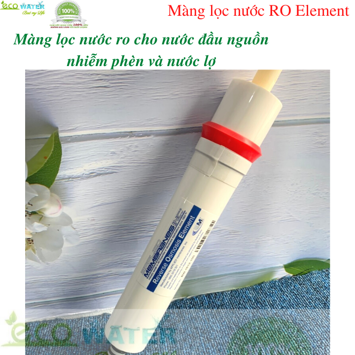 Màng lọc nước ro cho nước lợ - Tặng kèm tay vặn màng và dây phi 6 - Ecoronl0025