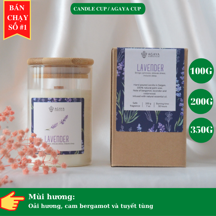 Nến thơm cao cấp candle cup agaya - mùi lavender