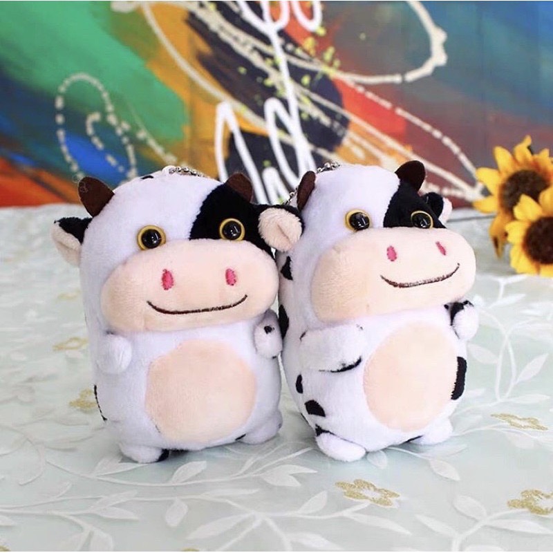 Móc khóa bông bò béo  ếch nhồi bôngkhủng long nhồi bônggấu nhồi bông hot trend-THẾ GIỚI BALO TÚI