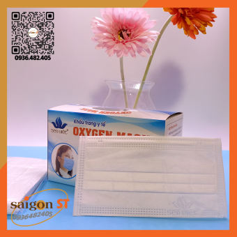 Hộp 50 cái, Khẩu trang y tế 4 lớp Sen Việt Oxygen Mask, khau trang y te sen viet 2D, kháng khuẩn chống bui thời trang