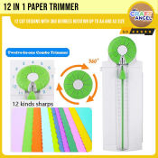 12-in-1 Paper Trimmer with 360° Rotation for Scrapbook Designs