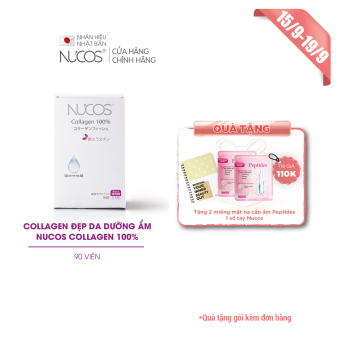 Collagen đẹp da dưỡng ẩm Nucos Collagen 100% 90 viên