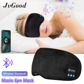 Jvgood Miếng Bịt mắt ngủ không dây nhạc Bluetooth Mặt nạ mắt Tai nghe ngủ Tai nghe không dây cotton Mắt Ngủ Bìa du lịch Bluetooth Miếng Bịt mắt ngủ ngủ tai nghe với loa tích hợp cho du lịch hàng không ngủ trưa