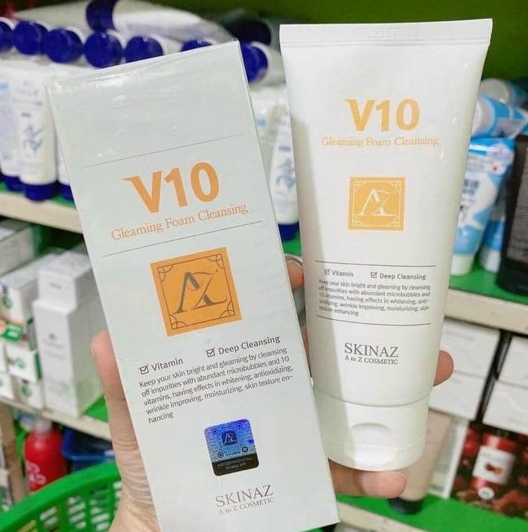 Sữa rửa mặt cao cấp V10 Skinaz 120ml nội địa Hàn Quốc