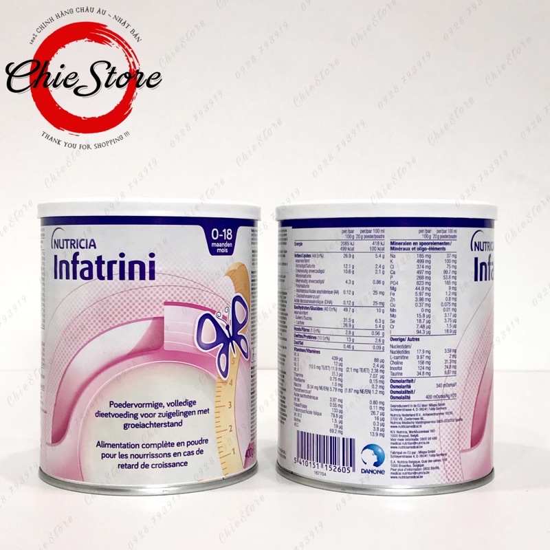 Sữa béo infatrini đức 400g dành cho bé từ 0-18 tháng