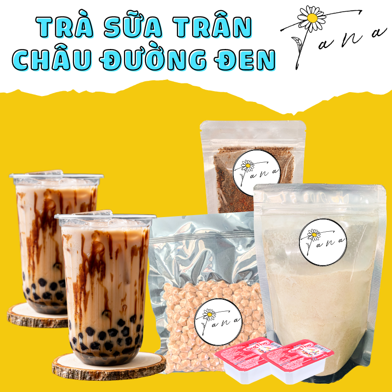 Set 10 ly Trà sữa trân châu đường đen Tana Drinks