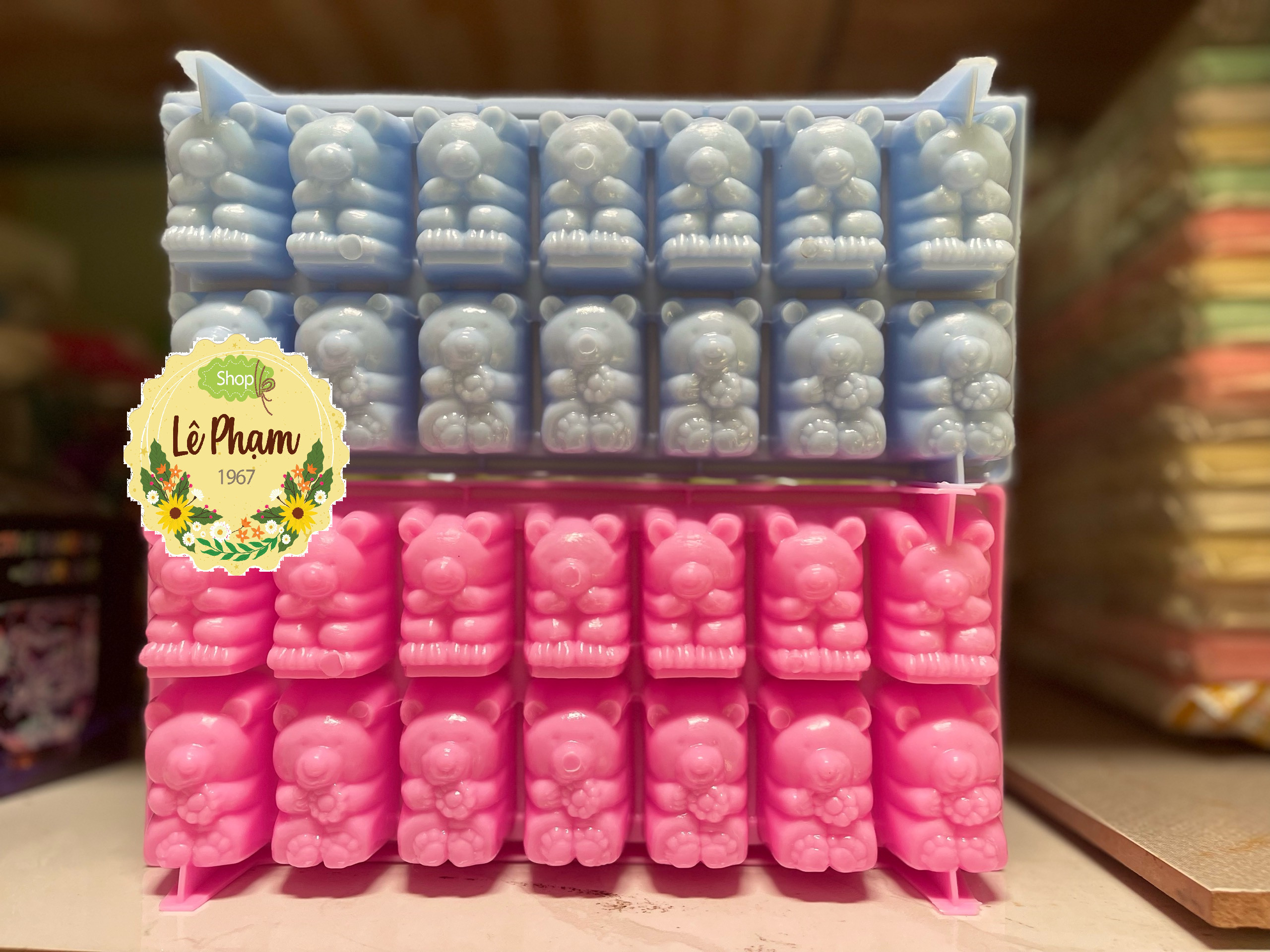 Combo 5 khuôn rau câu , khay đá , làm bánh 14 con gấu