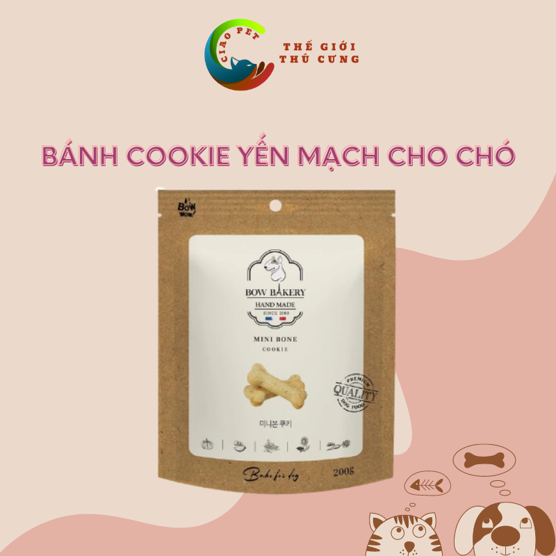 Bánh quy yến mạch bowwow cho chó mèo