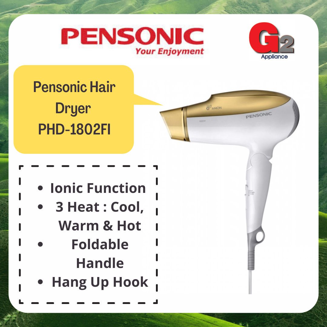 Pensonic Hair Dryer PHD-1802FI - ORIGINAL WARRANTY PENSONIC MALAYSIA