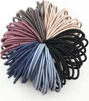 Set 100 Dây Chun Buộc Tóc Trơn Các Màu