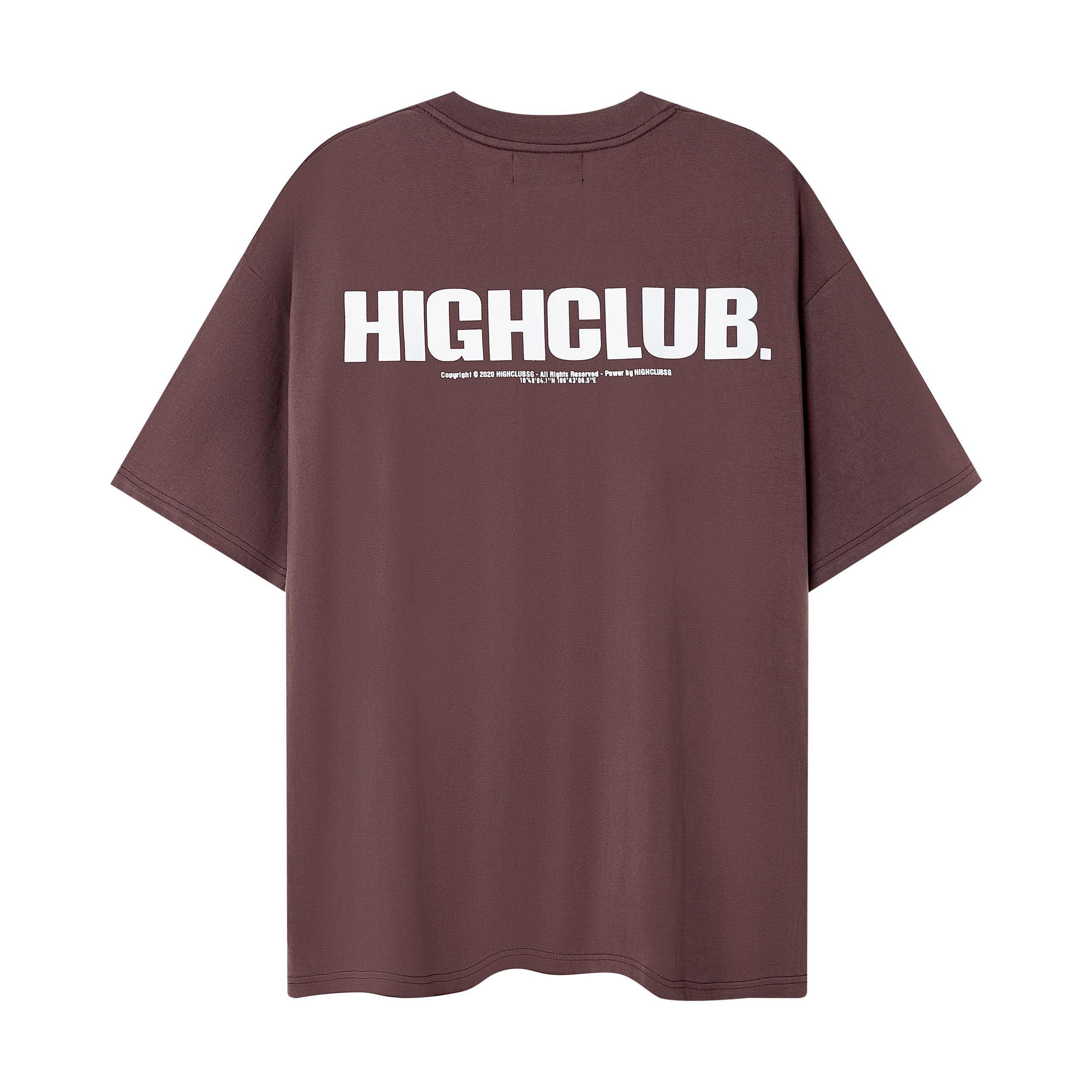 Áo thun basic tay lỡ unisex nam/nữ màu nâu cổ tròn - highclub brand chính hãng